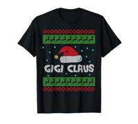 Gigi Claus Noël Drôle Famille Humour Tricot T-Shirt
