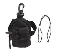Gigicial Mini Porte-Monnaie Portable avec Porte-clés, câble de données et Sac de Rangement pour Accessoires, Pochette à Langer en Toile Noire avec Tirette pour Femmes, Hommes et (Black)