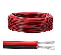 GIGIIS 22AWG Rallonge Câble Fil 20 Mètres 0,33mm² 2 Câble De Connexion Fil Électrique 22AWG Fil électrique Fils jumelés Cuivre Noir + Rouge Câble silicone pour bandes LED et câblage électronique