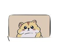 GIGIJY Portefeuille long en cuir avec fermeture éclair pour femme Motif hamster, multicolore, Taille unique