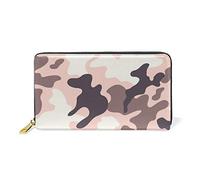 GIGIJY Portefeuille long en cuir véritable avec fermeture éclair Motif camouflage, multicolore, Taille unique, Moderne