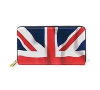 GIGIJY Portefeuille long en cuir véritable avec fermeture éclair Motif drapeau du Royaume-Uni, multicolore, Taille unique