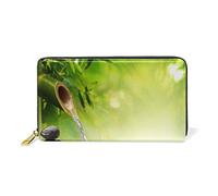 GIGIJY Portefeuille long en cuir véritable avec fermeture éclair Motif fleur zen japonaise, multicolore, Taille unique