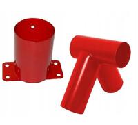 GigiToys® Lot de 2 connecteurs de balançoire rouges - 100 mm - 100 ° - Angle de balançoire pour poutre ronde - Support pour aire de jeux - Connecteur de poteau pour balançoire de jardin - Revêtement
