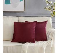 GIGIZAZA Housse de Coussin 40x40cm Canapé en Velours Décoration Chambre Taie d'oreiller Sofa Salon 2 pièces Bourgogne
