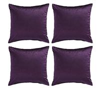 GIGIZAZA Housse de Coussin 45x45cm Canapé en Velours Décoration Chambre Taie d'oreiller Sofa Salon 4 pièces Violet