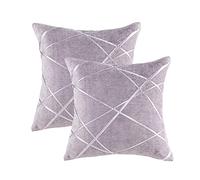GIGIZAZA Housses de Coussin en Velours Housses d'oreiller Carrées Décoratives pour Canapé Chambre Salon 45x45 CM Lot de 2 Violet