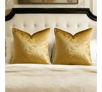 GIGIZAZA Lot de 2 Housses de Coussin carrées décoratives en Velours de Style bohème pour canapé et Sofa, 66 x 66 cm, doré