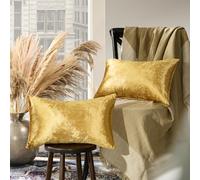 GIGIZAZA Lot de 2 Housses de Coussin décoratives en Velours doré pour canapé-lit, 30,5 x 50,8 cm