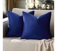 GIGIZAZA Lot de 2 Housses de Coussin décoratives en Velours Doux pour canapé-lit, Bleu Roi, 45,7 x 45,7 cm
