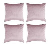 GIGIZAZA Lot de 4 housses de coussin décoratives carrées en velours doux, 40,6 x 40,6 cm, noir