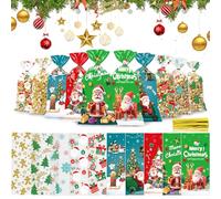 Gigmeta 100 Sachet Biscuit Noel, 10 Styles Sachets Transparents pour Biscuits, Sachet cadeaux de Noël, Sachets Bonbon Noel, Plastique Transparent Gateau Noël