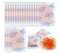 Gigmeta 20 g x 20 pièces Sachets Silica Gel, Déshydratant pour Aliments, Déshydratant Réutilisable avec Indicateur Orange/Vert, Anti-Humidité pour Caméra, Aliments, Armoire, Filament 3D, Chaussures