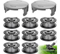 Gigmeta Lot de 10 Bobines de Rechange, Compatible pour Bosch Easy GrassCut18-230, Ø 1,65 mm, Longueur 6,1 m, Contient 8 Fils pour Coupe Bordures et 2 Capuchons