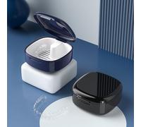 Gigmeta Lot de 2 Denture Storage Box with Sieve, Orthodontic Appliance Box, Denture Boxes, Dental Splint Box for Holder, Cleaning Box