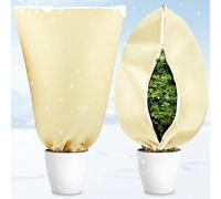 Gigmeta Lot de 2 Voile Hivernage Plante Exterieur, 80 x 100 cm Réutilisable Protection Hivernale pour Plantes avec Fermeture Éclair, Housses de Protection pour Plantes pour Palmiers, Olivier