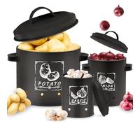 Gigmeta Lot de 3 boîtes de rangement polyvalentes pour pommes de terre avec système d'aération pour garder les légumes frais plus longtemps, idéal pour le stockage des oignons et le stockage des