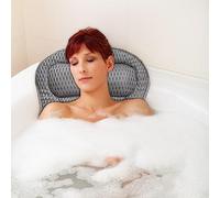 Gigmeta Oreiller de Bain Ergonomique, Luxe Oreiller de Bain 4D avec 6 ventouses puissantes avec Soutien de la tête, de la Nuque, des épaules et du Dos, adapté à Tous Les Bains