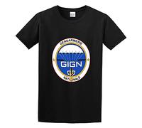 GIGN Gendarmerie Nationale Mens Fashion T-Shirt Casual Tees Black S