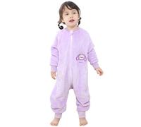 Gigoteuse a Pied avec Jambes Hiver Manches Longues Surpyjama Bebe Fille Garcon Enfant Turbulette Chaud Doublé Bebe Sac de Couchage Combinaison Hiver GrenouillèRe Unisexe 110 Purple Rabbit