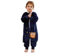 Gigoteuse a Pied Surpyjama Bébé Fille Garçon, Hiver Flanelle Combinaison Pyjama Enfant Turbulette avec Jambes, Cartoon Manches Longue Dors Bien Grenouillère Sac de Couchage Chouette 130(5-6 Ans)