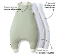 Gigoteuse à pieds réversible vert d'eau 4 saisons avec chaussettes (2-3 ans)