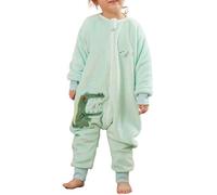 Gigoteuse avec Manches Garçon Fille Sac de Couchage avec Pieds Enfant Pyjama Chaud Hiver 1-2 Ans