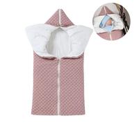 Gigoteuse Bébé 0-12 Mois, Tricot Coton, Fermeture Éclair, Chaude, Ajustable, 79 X 38 Cm, Rose/Gris/Beige, 1 Pièce