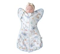 Gigoteuse bébé 0,5 TOG pour emmaillotage | pour un meilleur sommeil et le réflexe de Moro | 100 % coton,(Bleu, Petit (2,5-5 kg) L