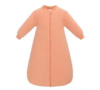 Gigoteuse Bébé 2,5 TOG, Sac de Couchage Bébé à Manches Amovibles, 100% Coton, Turbulette Naissance Hiver pour Garçons Filles, Longueur 90 cm, 6-18 Mois (Orange)