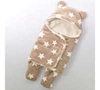 Gigoteuse bébé automne et hiver Cartoon Gigoteuse bébé épais imprimé corail polaire sac de couchage Camel pentagram Large size (78X86cm)