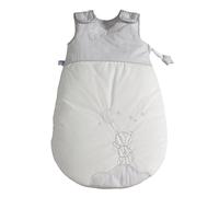 Gigoteuse bébé brodée en coton - celeste blanc/gris 0/6M