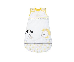 Gigoteuse bébé en coton - pluche et pompon blanc 0/6M
