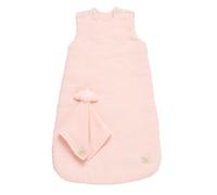 Gigoteuse bébé hiver en double gaze de coton et son doudou mouchoir rose 0/6M