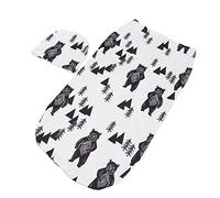 Gigoteuse bébé, sac à emmailloter doux élastique anti-sursaut bébé couverture à emmailloter chapeau ensemble nouveau-né écharpe bébé chapeau ensemble pour 0 à 3 mois bébé ours (Petit ours)