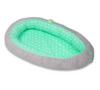 Gigoteuse cocon etoiles blanches sur fond bleu menthe gris