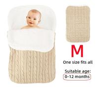 Gigoteuse,Couverture d'emmaillotage en Polaire Tricoté,Hiver Chaude Turbulette Epais,pour Garçon,Fille,Nouveau-né,Bébé,Poussette,M 0-12 mois