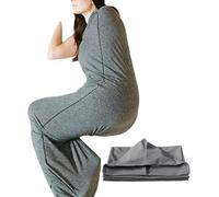 Gigoteuse de compression pour adultes, couverture portable ultra légère pour soulager le stress et l'anxiété, tissu extensible respirant, thérapie par pression pour adolescents et adultes (gris, 145
