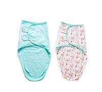 Gigoteuse d'Emmaillotage - 2pcs Couvertures d'Emmaillotage Couverture Bébé Réglable 100% Cotton (5-7 Mois, Turquoise)