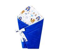 Gigoteuse d'emmaillotage bébé couverture, Nid Réversible universelle pour Garçon et Fille poussette Animaux-Velours Bleu