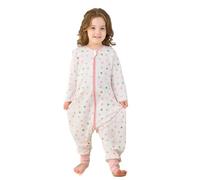 Gigoteuse d'été pour bébé - Avec pieds - 0,5 Tog (isolation) - 100 % coton - Gigoteuse d'été pour enfant avec manches - Pour garçons et filles, Pois, S/65-85CM