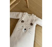 Gigoteuse d'hiver en sherpa avec manches amovibles cracotte beige 6/18M(67/81)