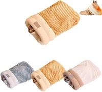 Gigoteuse d'hiver pour chat - Gigoteuse d'intérieur en peluche douce - Chaud à 360° - Semi-fermé - Offre un sentiment de sécurité pour que les chats dorment (marron, M)