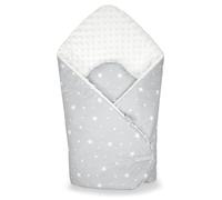 Couverture d'emmaillotage minky stella gris stella, imprimé étoiles blanc, TU