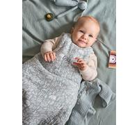 Gigoteuse en gaze de coton personnalisable DANS LES BOIS vert sauge 6/18M