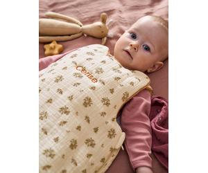 Gigoteuse en gaze de coton personnalisable GRENIER écru / multicolore 6/18M