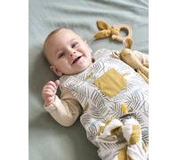 Gigoteuse sans manches en gaze de coton TREK blanc imprimé 18/36M
