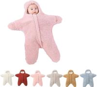 Gigoteuse en Polaire épaisse et Chaude pour Nouveau-né Motif étoile de mer Rose, Baby Starfish Onesie (Pink)