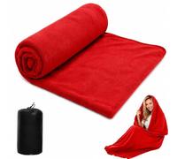 Gigoteuse en polaire, sac de couchage d'été léger, fermeture éclair à 2 voies, coupable, lavable, voyage, camping, auberge, 180 x 82 cm, rouge