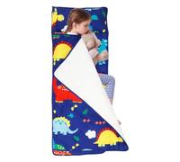 Gigoteuse enfant avec coussin, couverture zippée 115 x 47 cm, gigoteuse bébé fille douce et chaude pliable en coton pour crèche, crèche, camping au